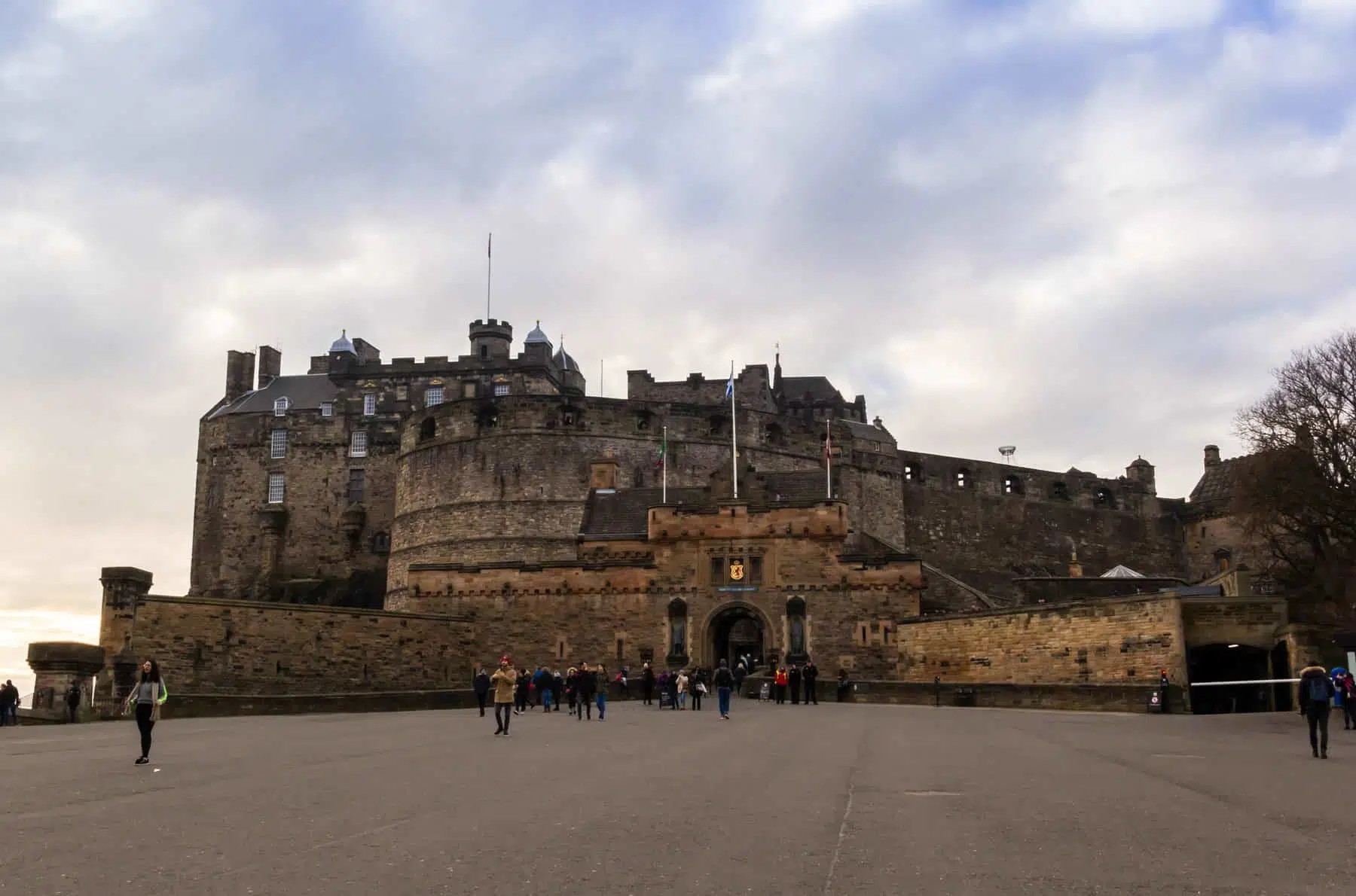 Castles in Scotland. EDINBURGH, UK Tourists visiting Edinburgh Castle 