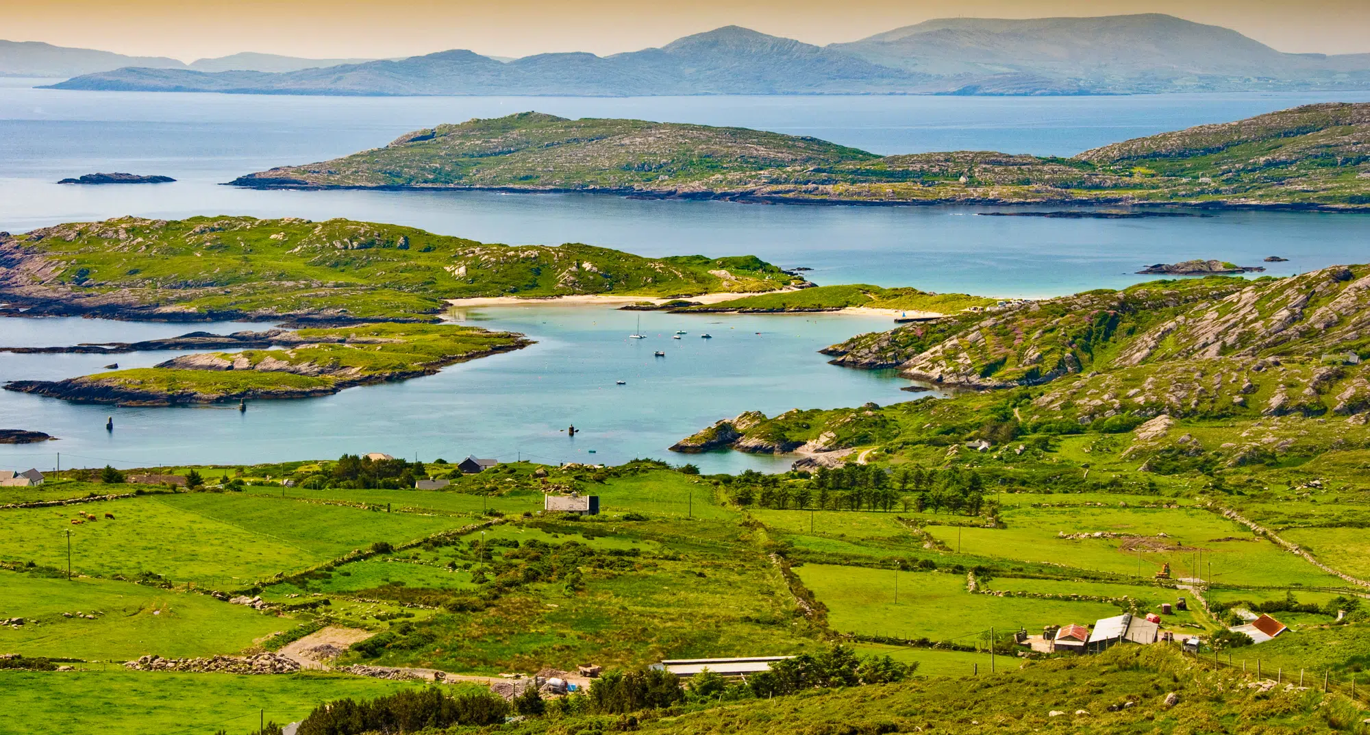 Beautiful scenic rural landscape from Ring Kerry, Ireland