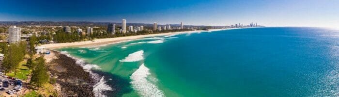 Burleigh Heads - a famous surfing beach suburb on the Gold Coast, Queensland, Australia
