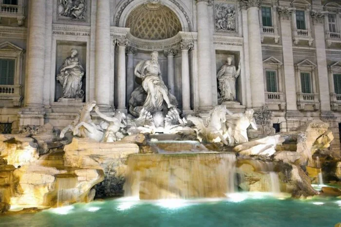 famous fountain world fontana — The most famous fountain in Rome is Fontana Di Trevi with 3 divine motives