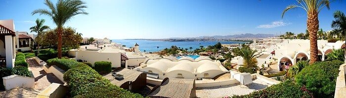 The beach at luxury hotel, Sharm el Sheikh, Egypt