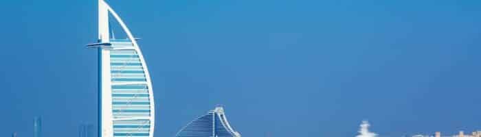 Dubai city center and luxury hotels on Jumeirah beach,Dubai,United Arab Emirates. Destination, bur