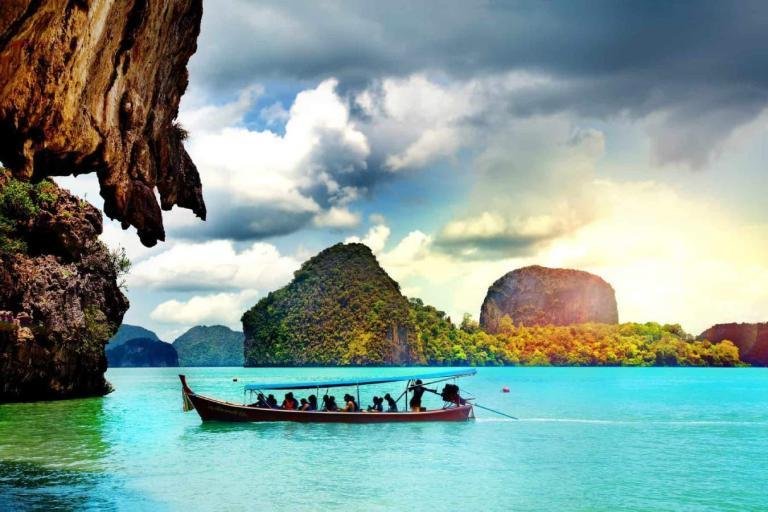 Beautiful beach landscape in Thailand. Phang Nga Bay, Andaman Sea, Phuket. Travel