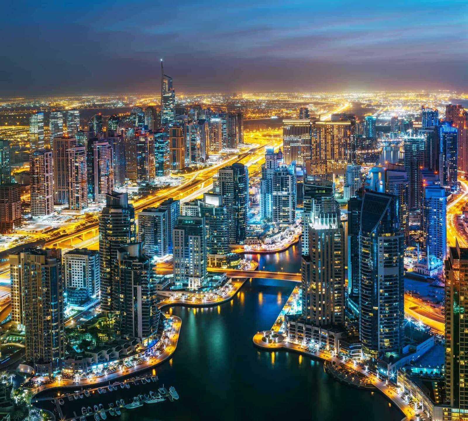 dubai marina by night
