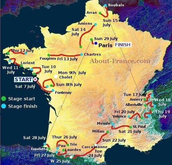 tour-de-france-2018 kort