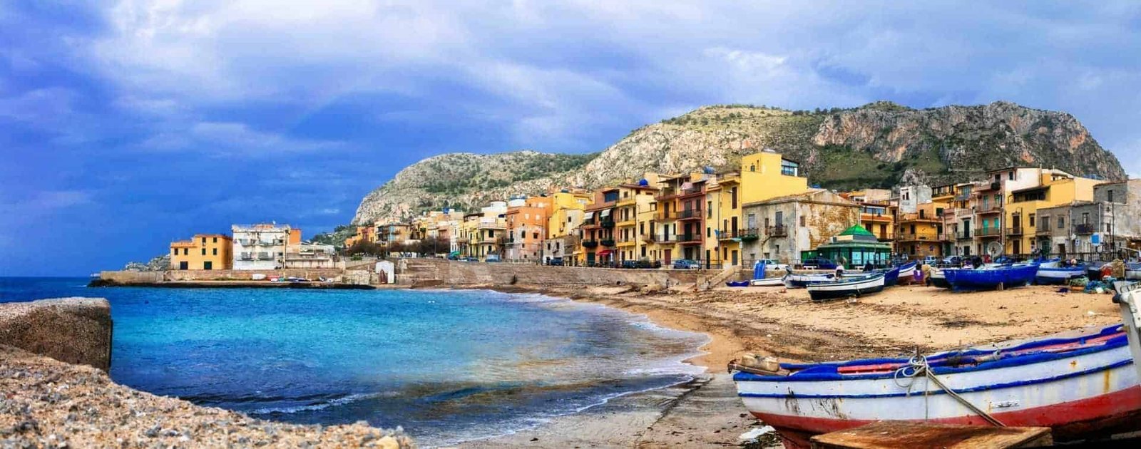 Traditional fishing village Aspra in Sicily, Italy