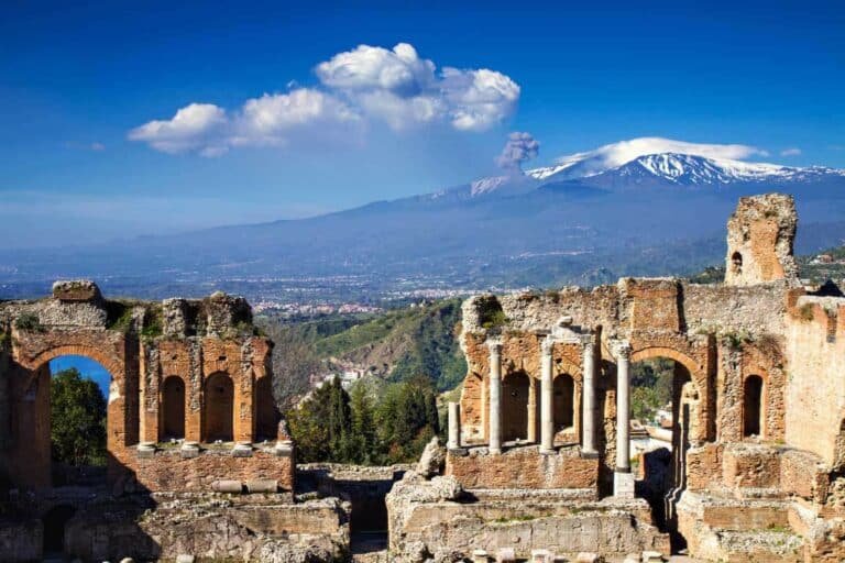 Sicily with Mount Etna in the background