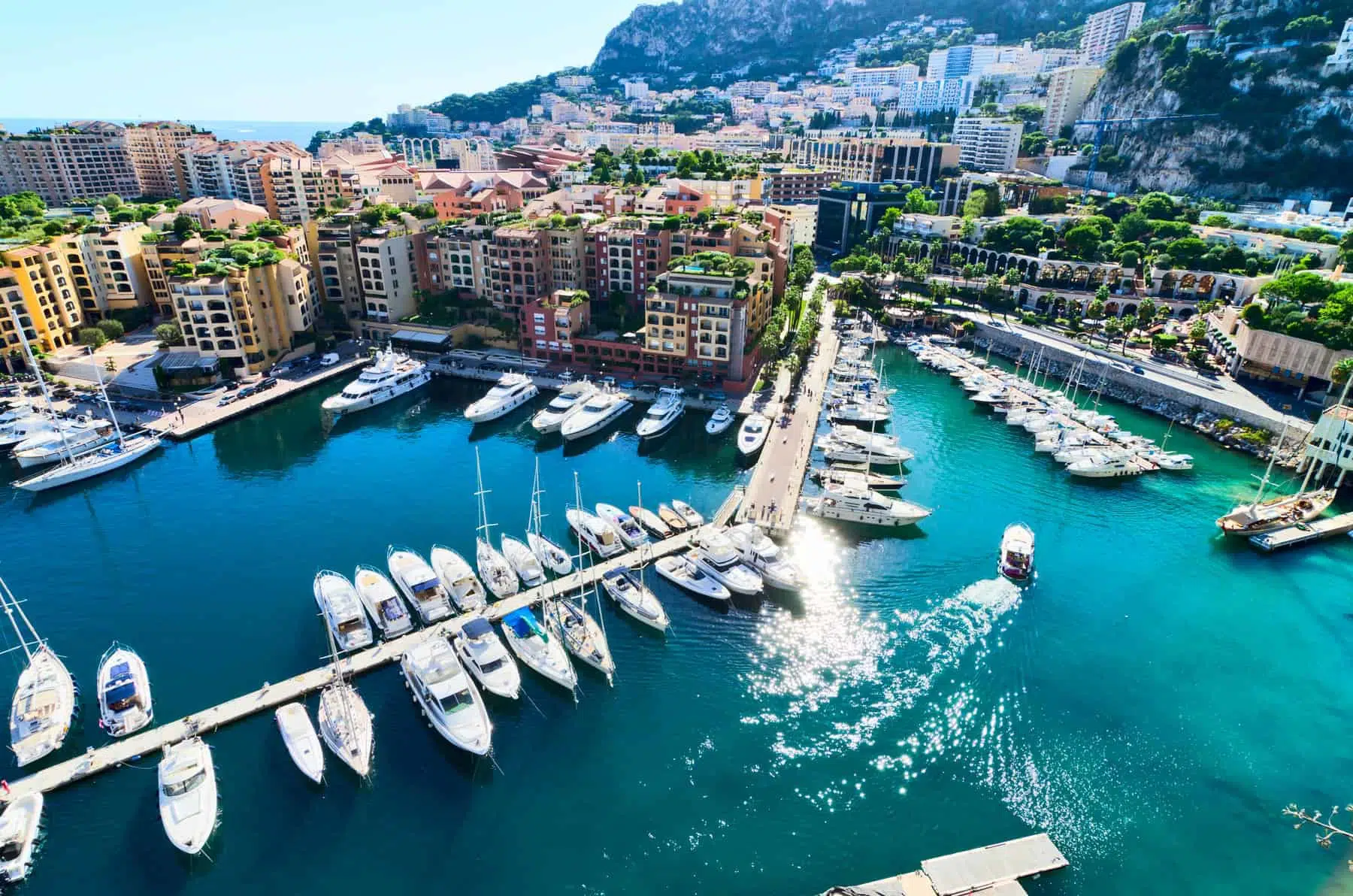 Monaco overseeing the town and harbor, France, luxury travel in Europe