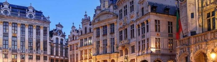 Guild houses in the Grand Place (Grote Markt) in Brussels, Belgium.