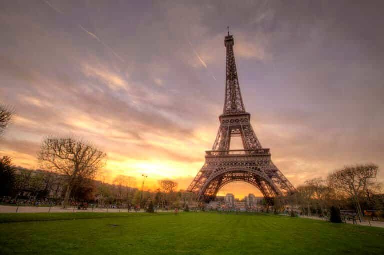 Eiffel tower at sunset