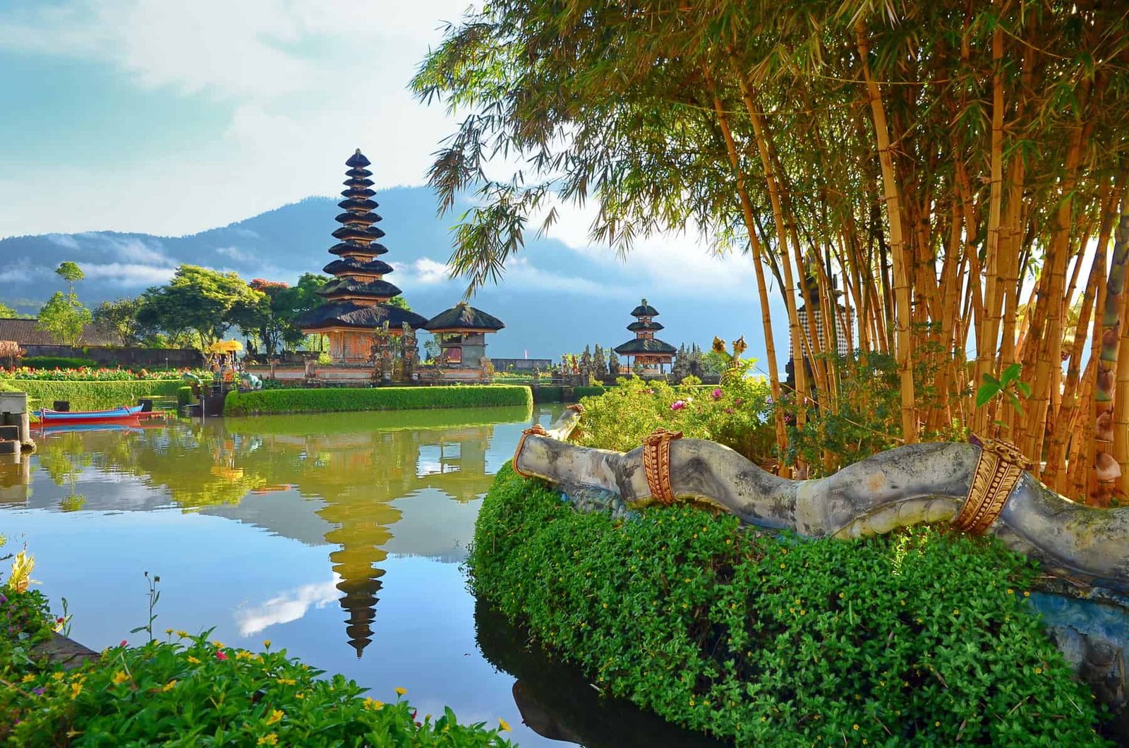 Pura Ulun Danu temple on a lake Beratan on Bali Indonesia, The other Bali