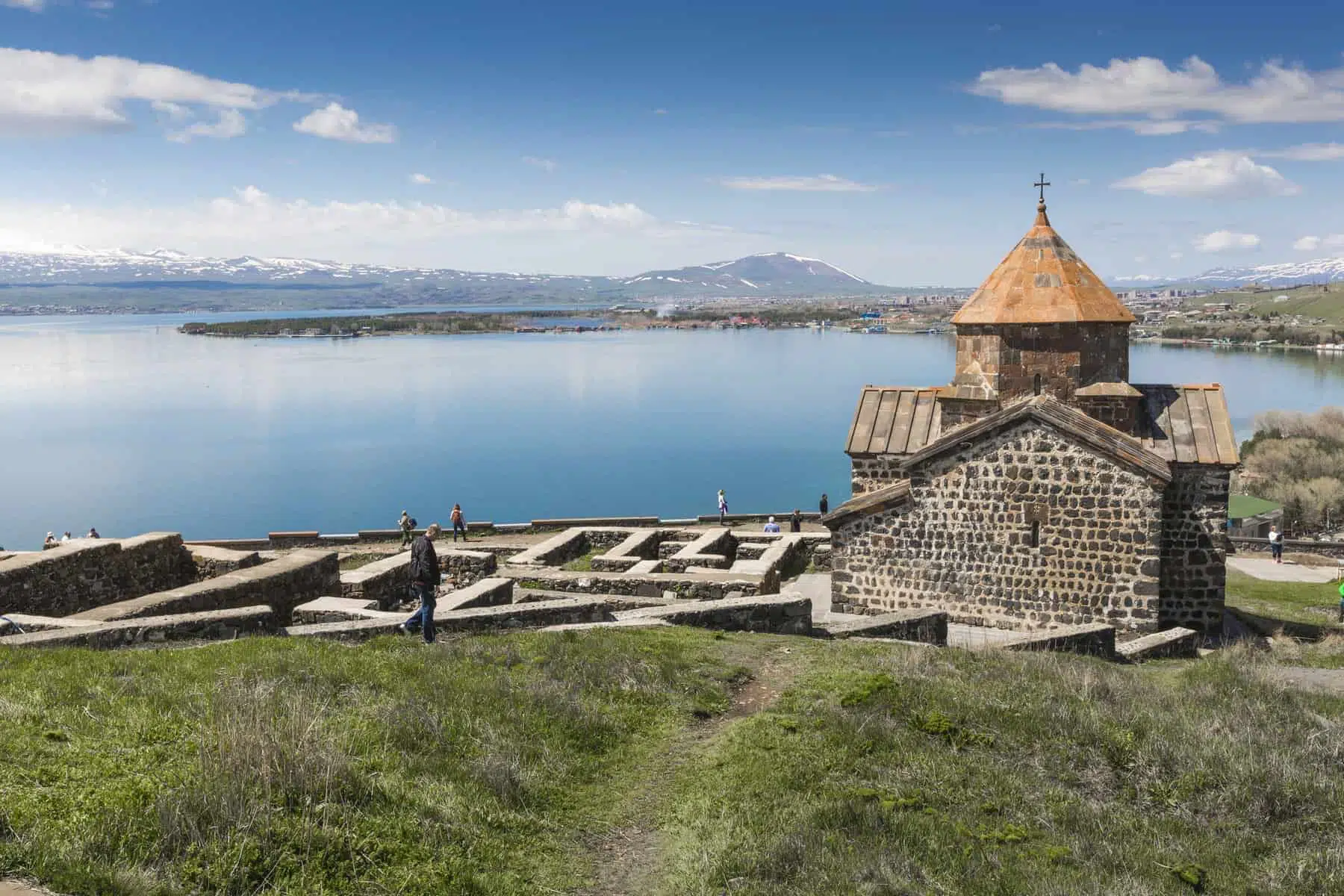 The 9th century Armenian monastery of Sevanavank at lake Sevan