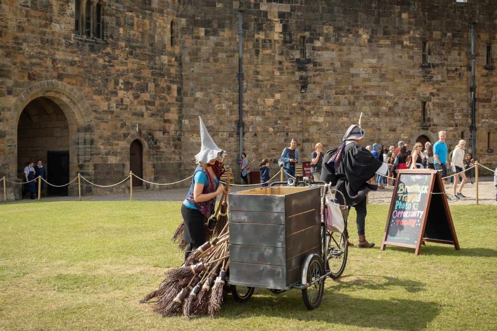 Alnwick Castle - broomstick training sessions inspired by Harry Potter movies. Trainings at the same spot as Harry Potter had a lesson in movie.