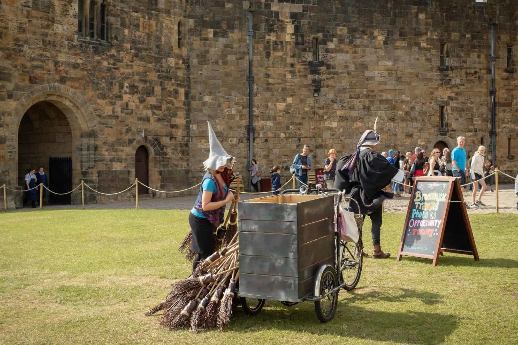 Alnwick Castle - broomstick training sessions inspired by Harry Potter movies. Trainings at the same spot as Harry Potter had a lesson in movie.