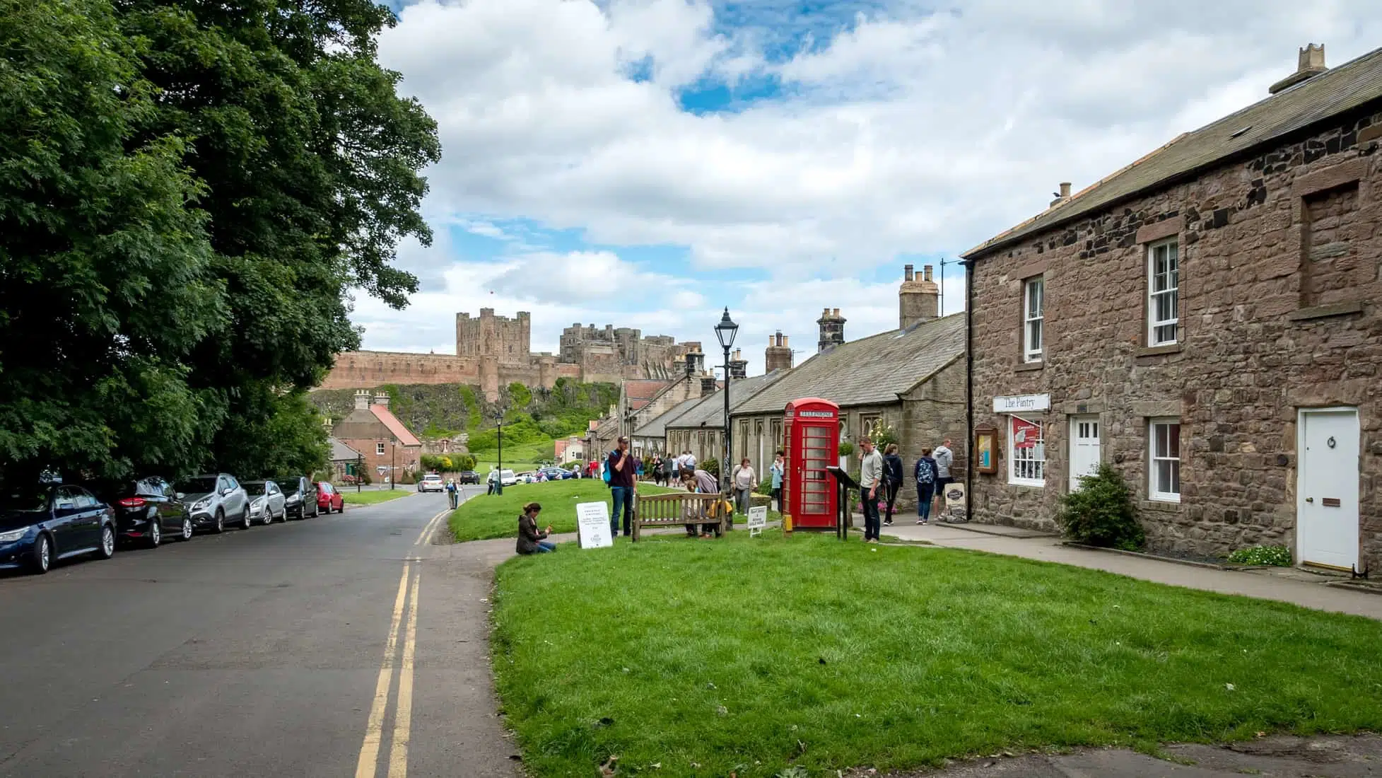 BAMBURGH A view of the village of Bamburgh in North East England with the its famous landmark castle visible in the distance.