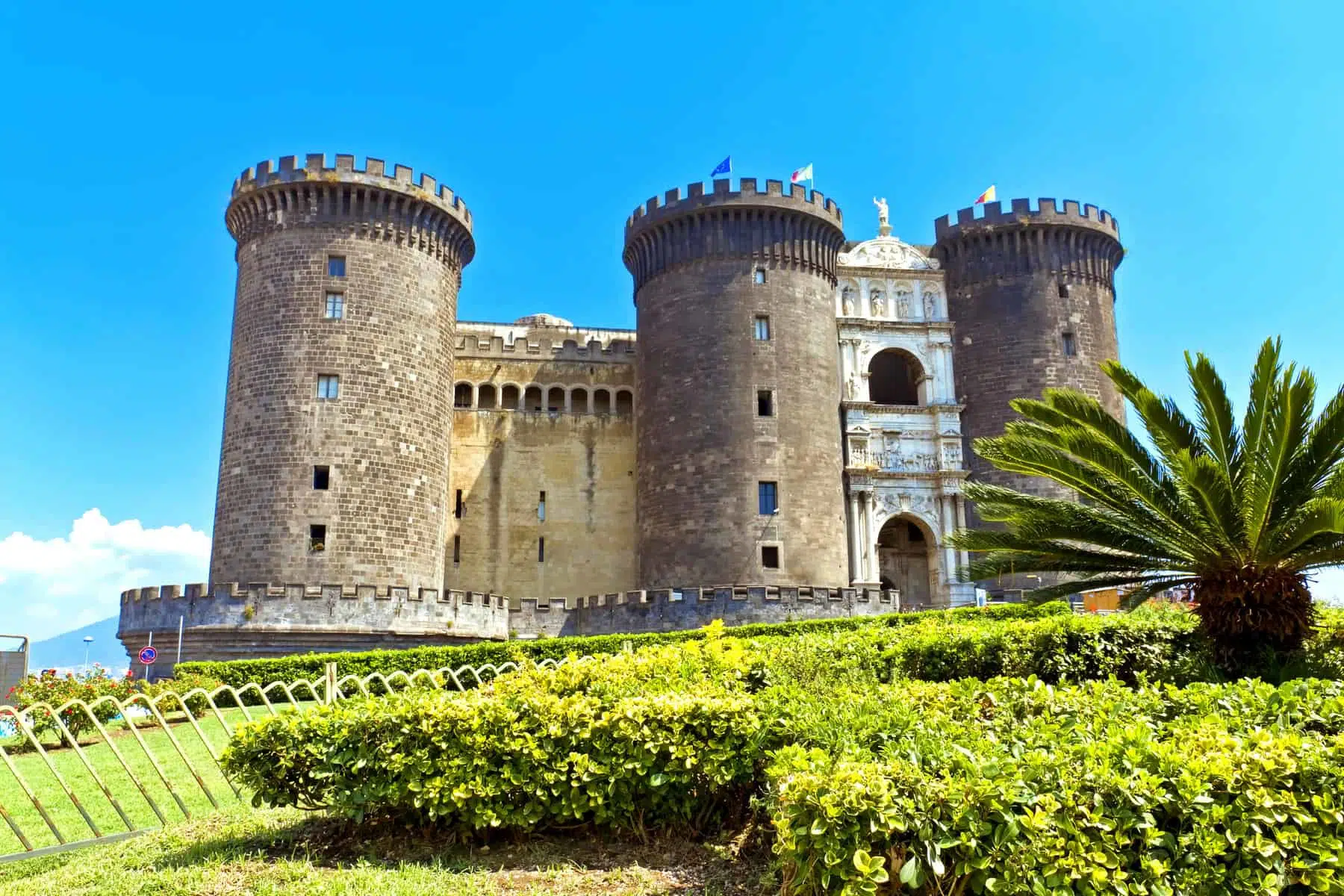 The medieval castle of Maschio Angioino or Castel Nuovo (New Castle), Naples, Italy.