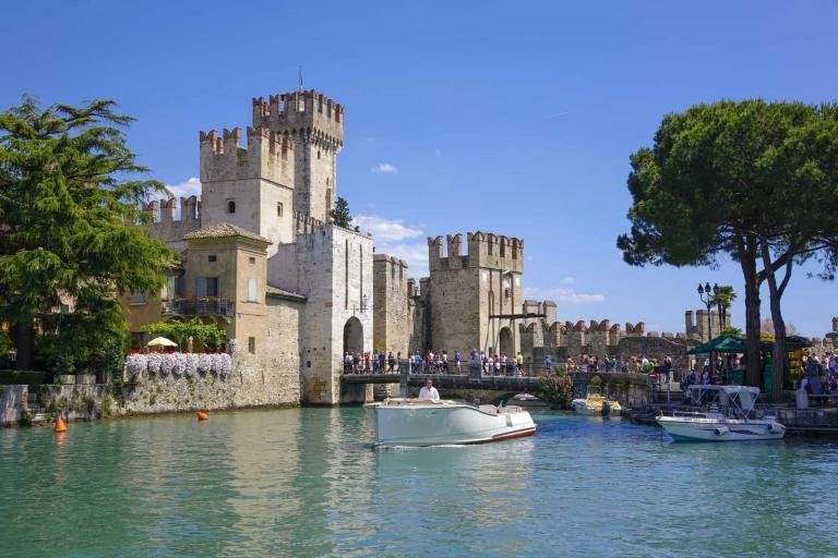 Castello Scaligero in Sirmione on Lake Garda, Lombardy, Italy, Europe