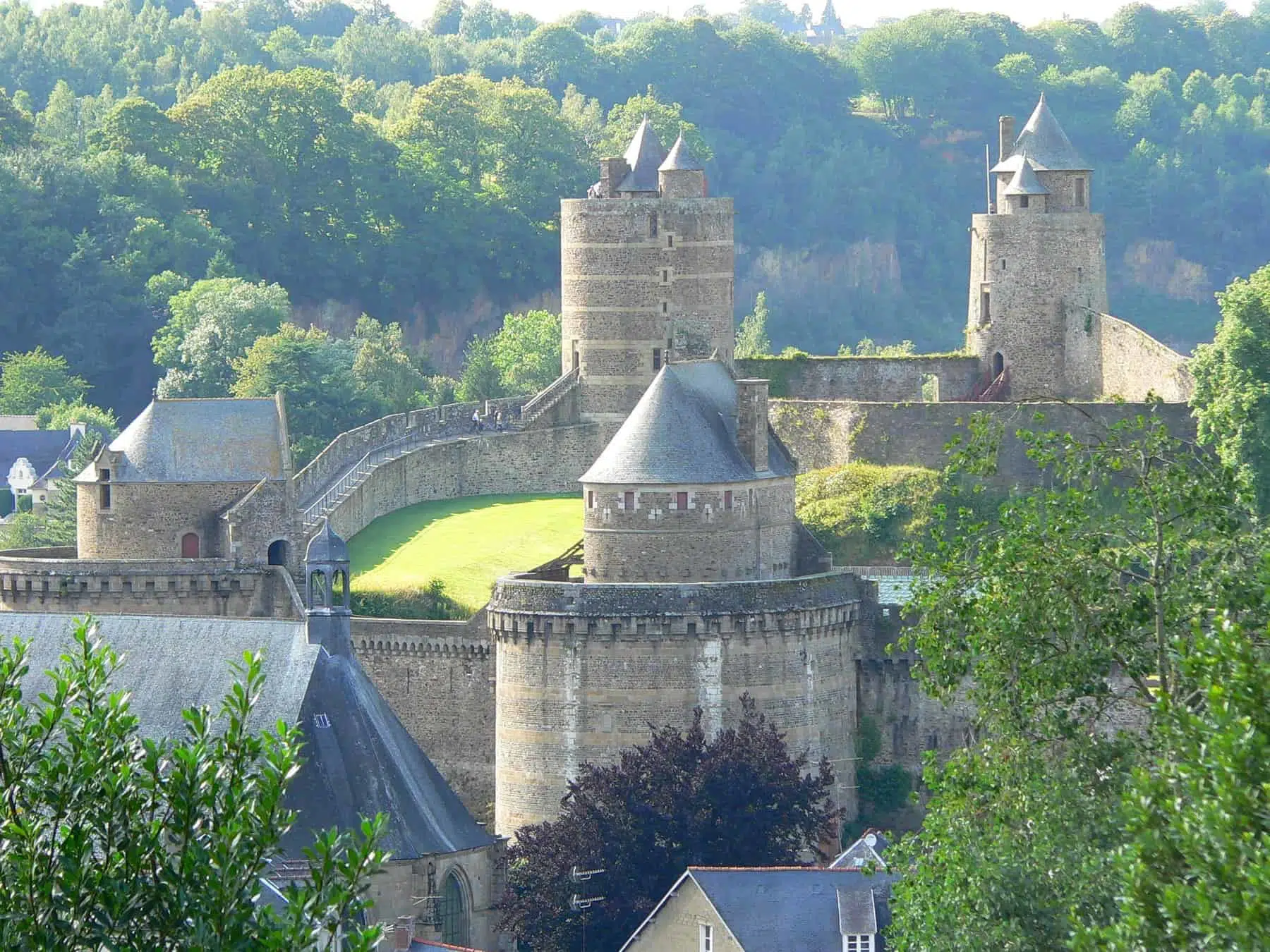 Overview of the Château de Fougères, Ille-et-Vilaine, Brittany (France).