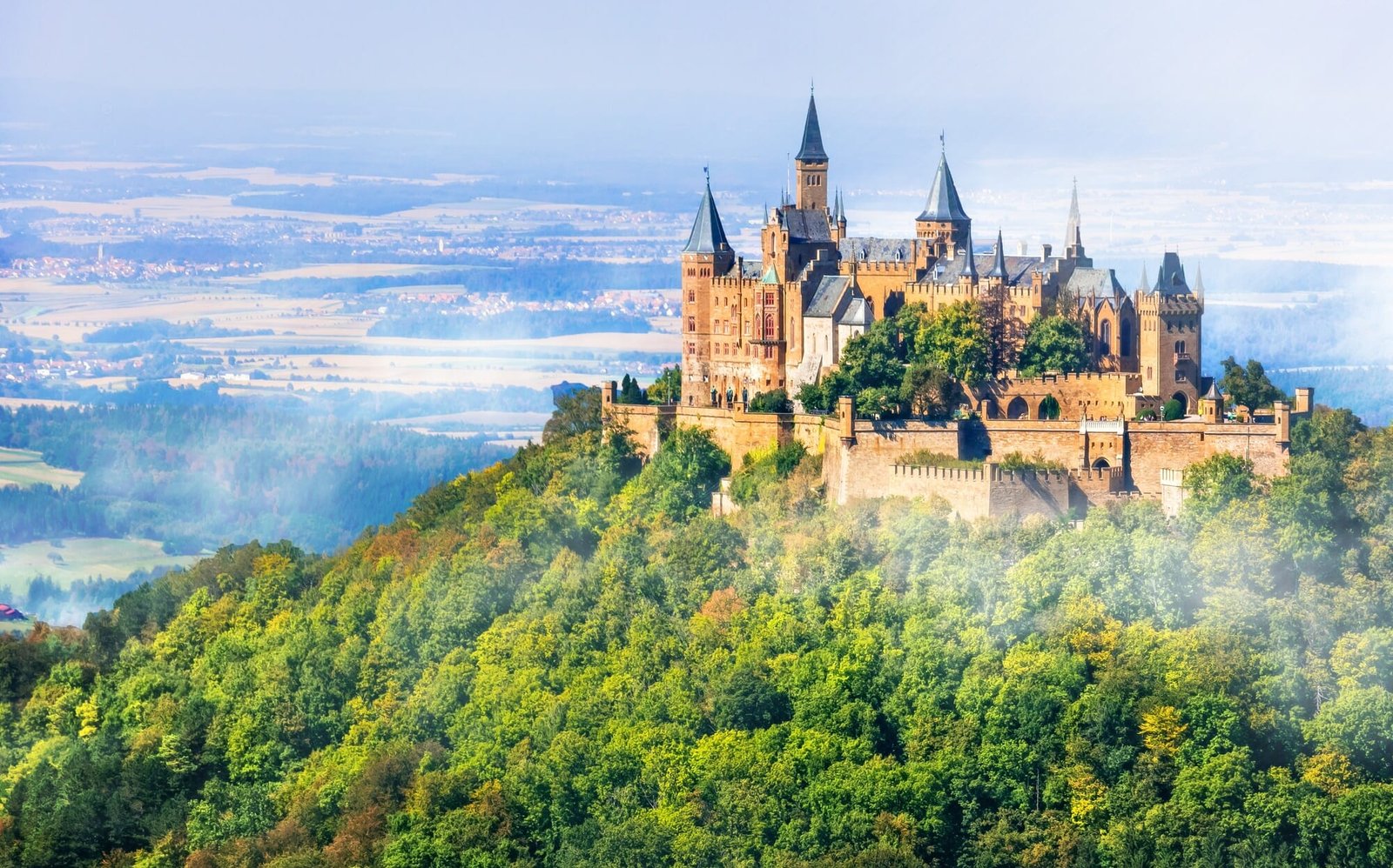 Medieval castles of Germany - impressive Hohenzollern ,view with fortress.