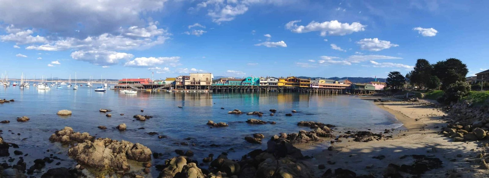 Panoramic View of Fisherman's Wharf at Monterey Bay California