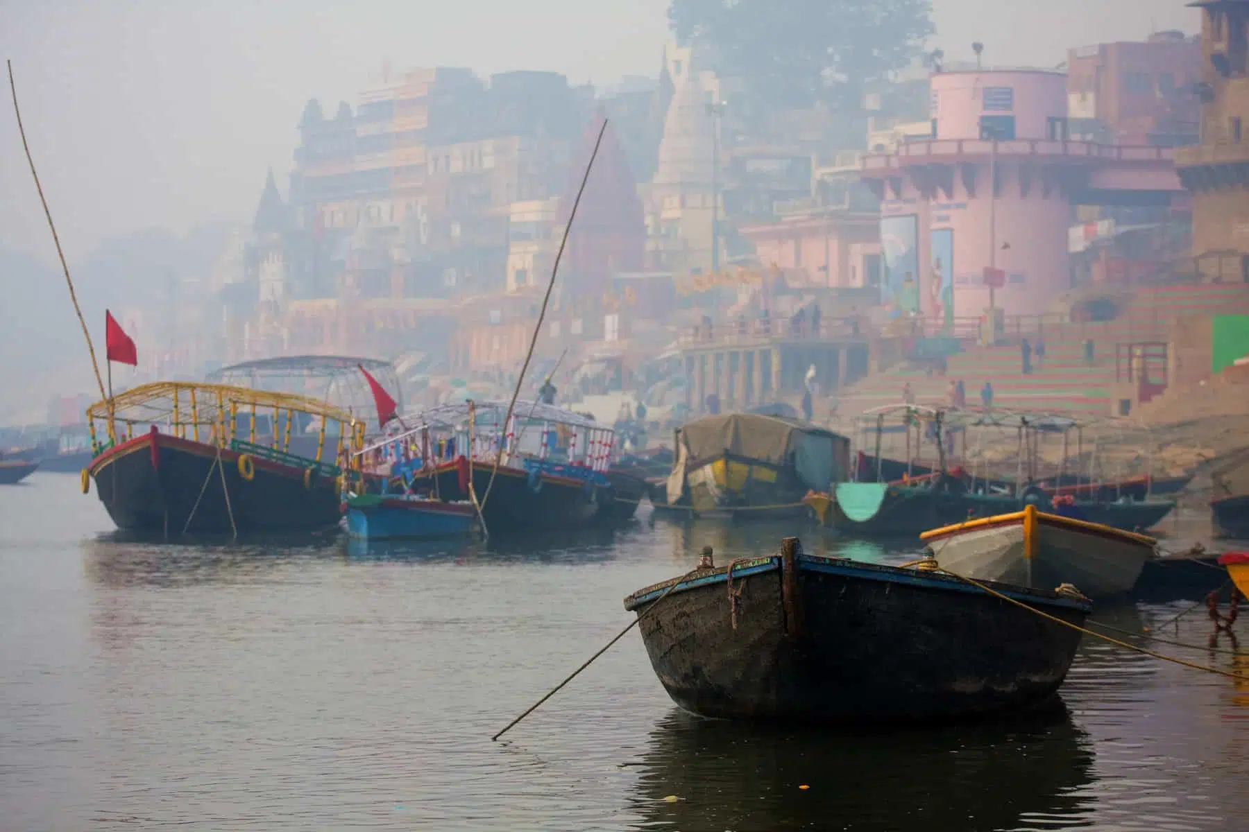 View of Varanasi city in India