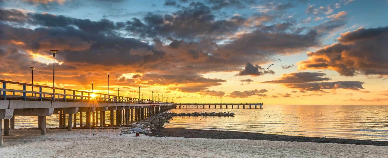 Marine walking pier in Palanga, Lithuania.