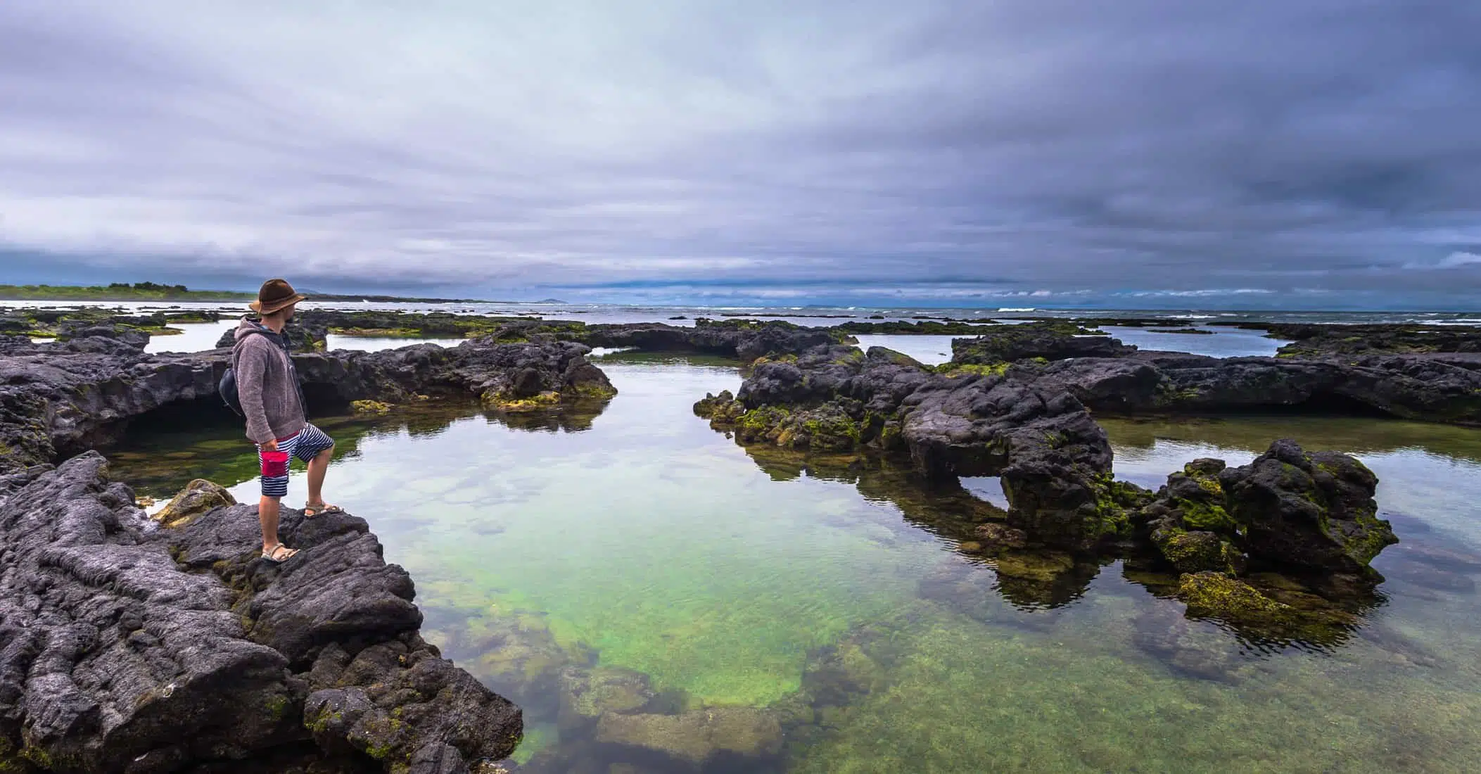 Galapagos Islands - August 26, 2017: Landscape of the Lava tunnels of Isabela Island, Galapagos Islands, Ecuador