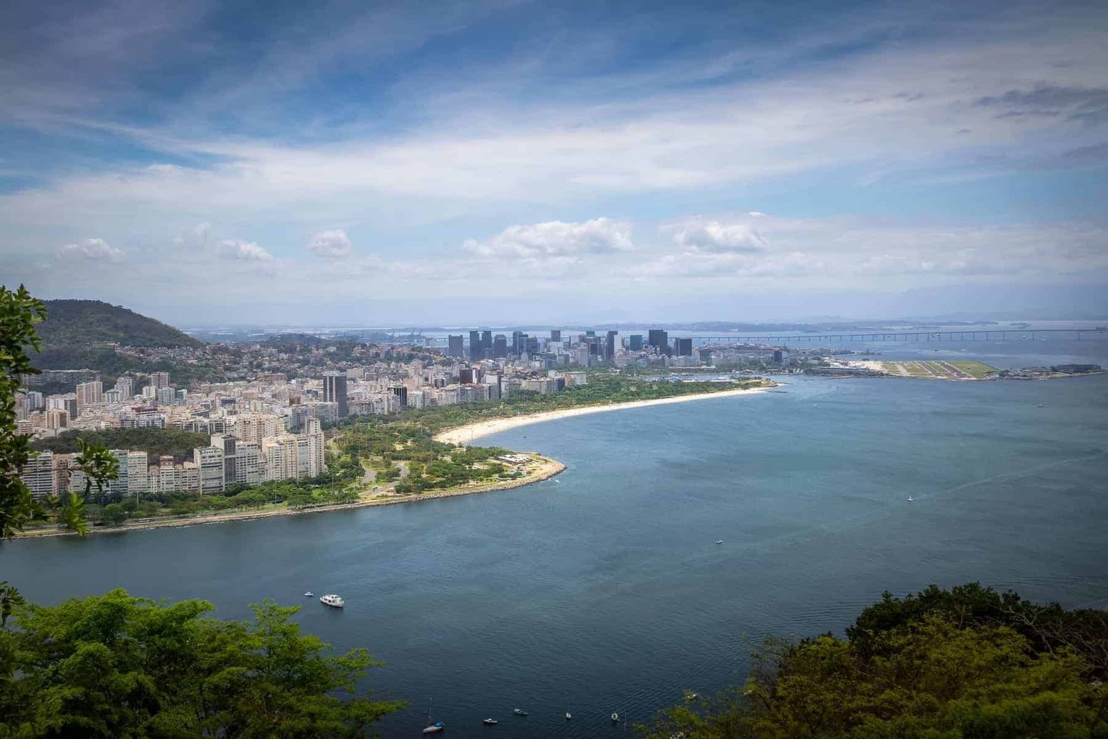 Panoramic aerial view of Rio de Janeiro, Guanabara Bay and Flamengo Park - Rio de Janeiro, Brazil