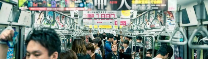 Tokyo, Japan, October 2017: People in the metro train subway in Tokyo City, Japan