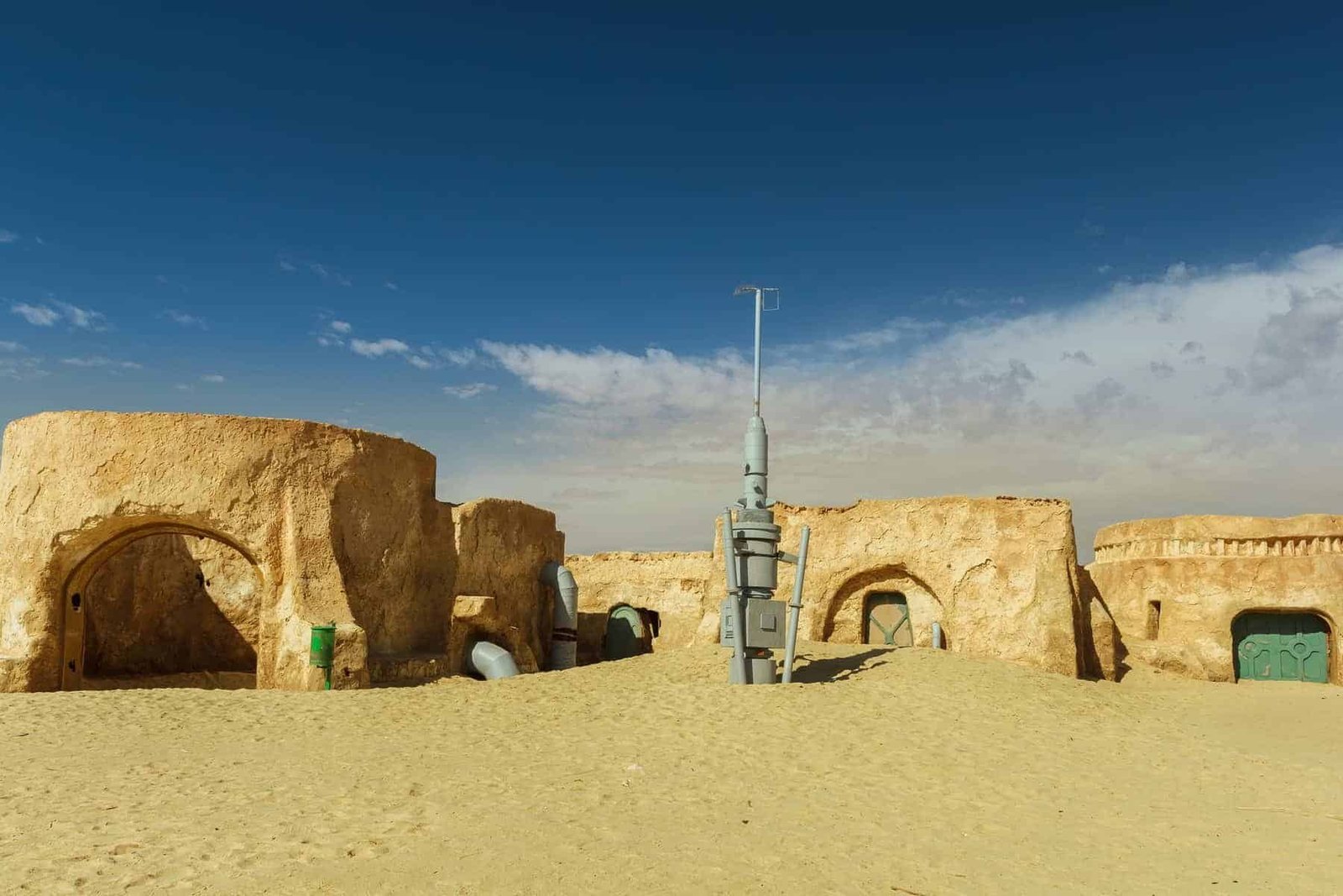 NEFTA TUNISIA - SEP 19 Original movie scenery for Star Wars A New Hope near Nefta city in the Sahara desert Tunisia September 19 2016
