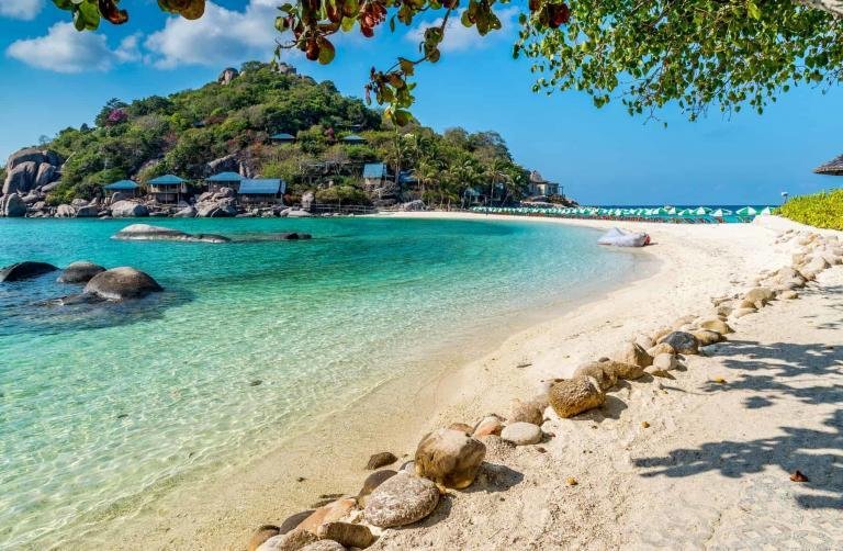 View of Nang Yuan island of Koh Tao island Thailand