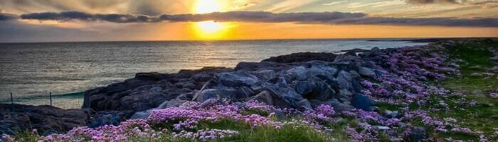 Scotland from the air A beautiful sunset at Tangasdale Beach - Outer Hebrides