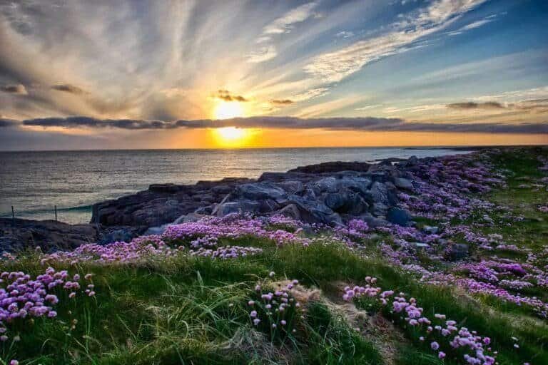 Scotland from the air A beautiful sunset at Tangasdale Beach - Outer Hebrides