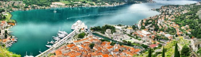 Panoramic view of Kotor bay, Montegro