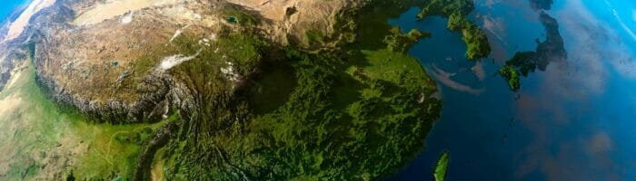 India, China, Mongolia and Japan. The view from the satellites