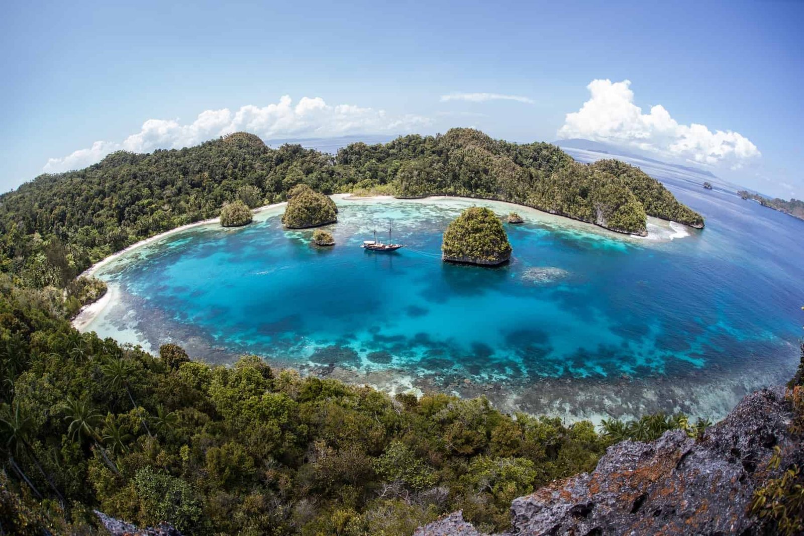 Raja Ampat, Indonesia, surrounded by limestone islands