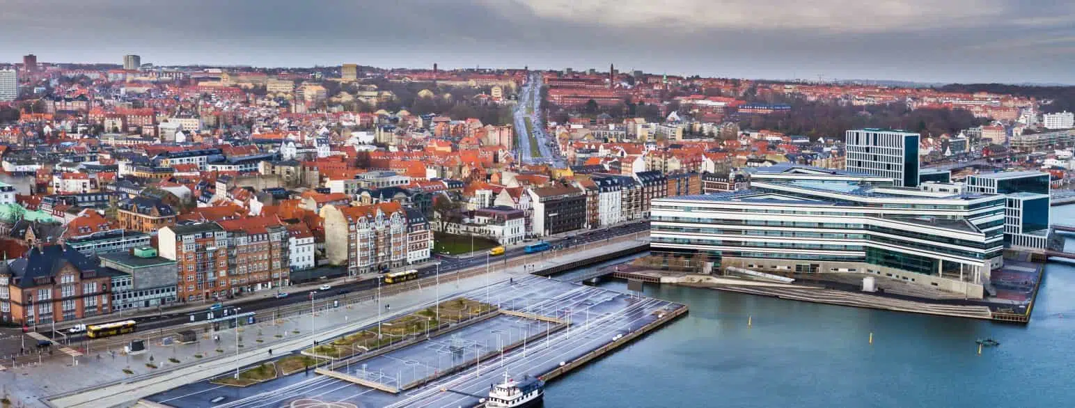 Aarhus Harbour, Air view. Denmark
