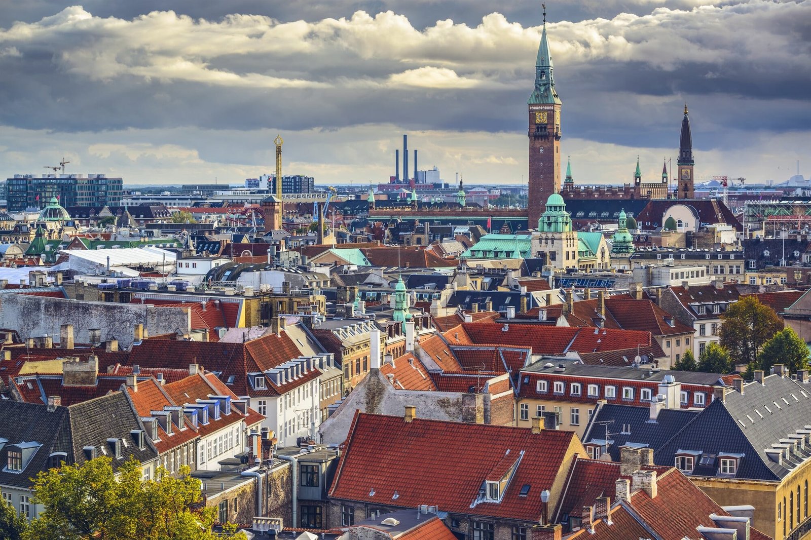 Copenhagen, old city skyline. Denmark