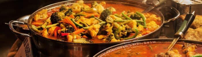 Vegetable curry - Indian takeaway at a food market