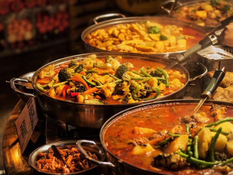 Vegetable curry - Indian takeaway at a food market