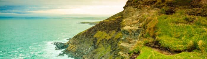 Irish landscape. Coastline atlantic ocean rocky coast scenery. County Cork, Ireland Europe. Beauty in nature.