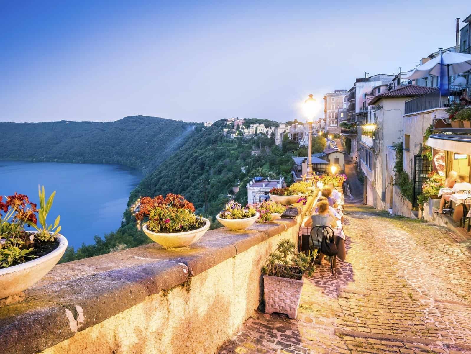 City life in Castel Gandolfo, pope's summer residency, Italy