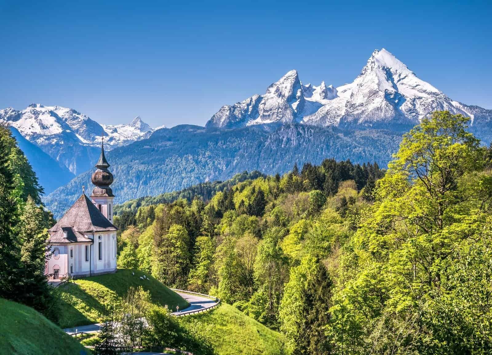 Idyllic mountain landscape in the Bavarian Alps, Berchtesgarden