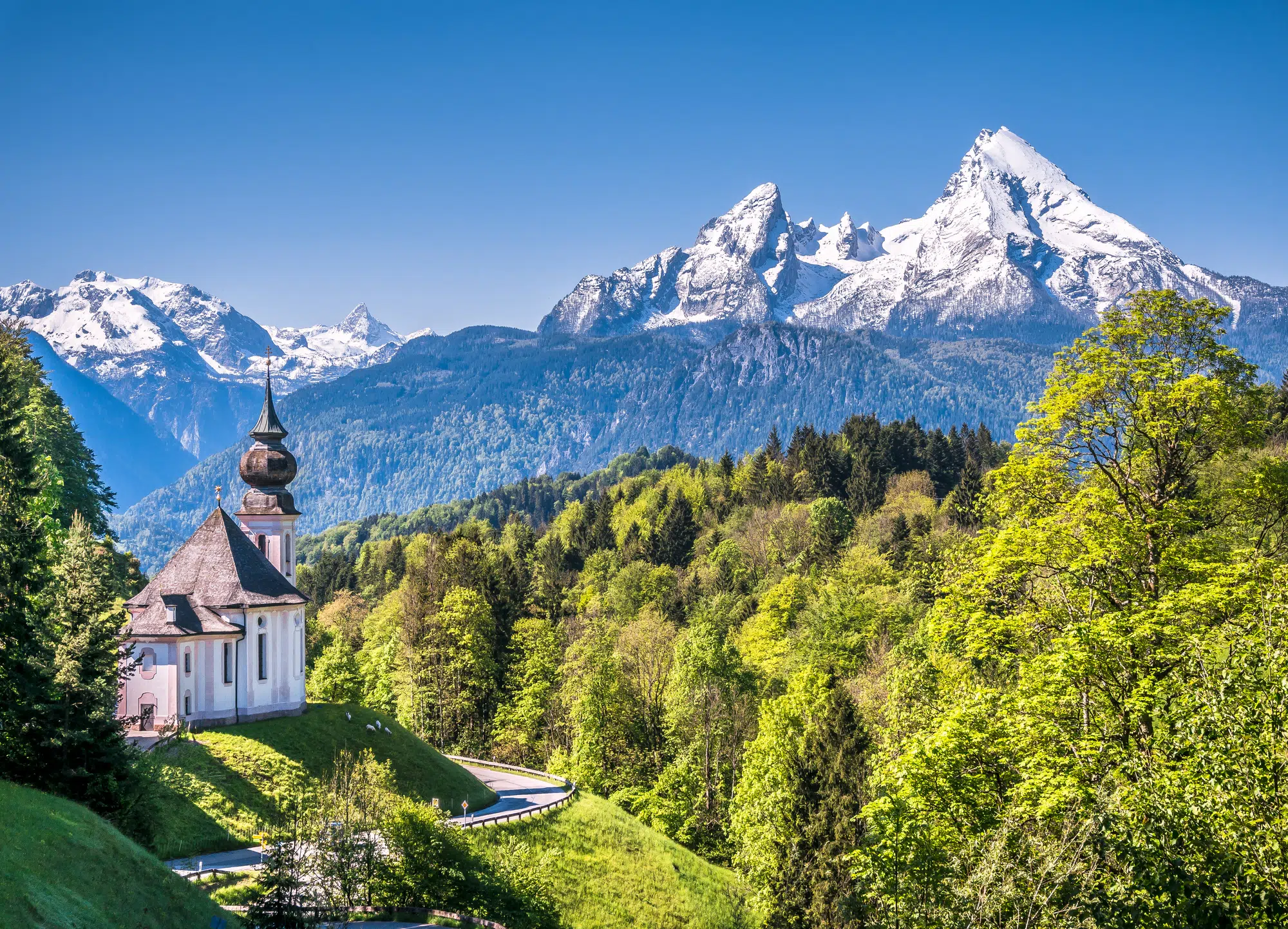 Idyllic mountain landscape in the Bavarian Alps, Berchtesgarden