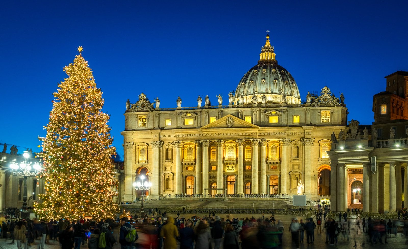 Saint Peter Basilica in Rome at Christmas. Italy. Christmas Saint Peter Basilica in Rome at Christmas. Italy. Christmas around the world