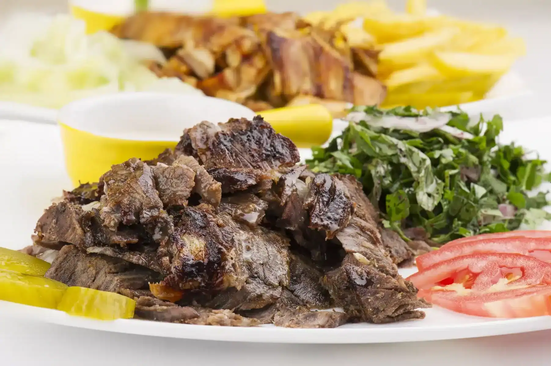 Shawarma Plate , Shawarma beef and chicken plate: Middle East food