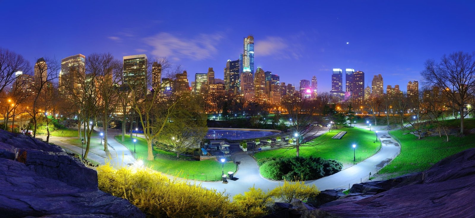 Central Park at Night, New York