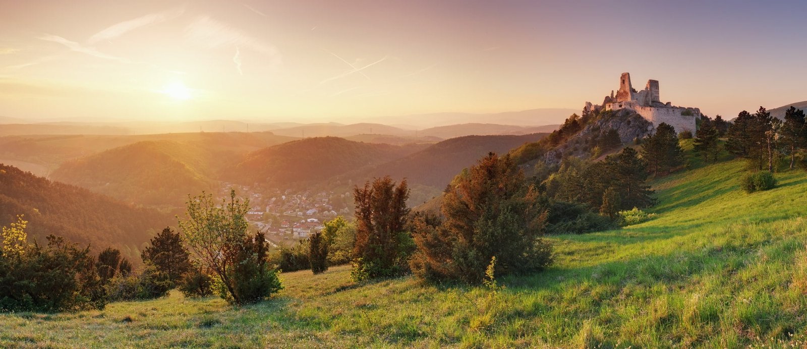 Panorama - ruin of castle Cachtice, Slovakia