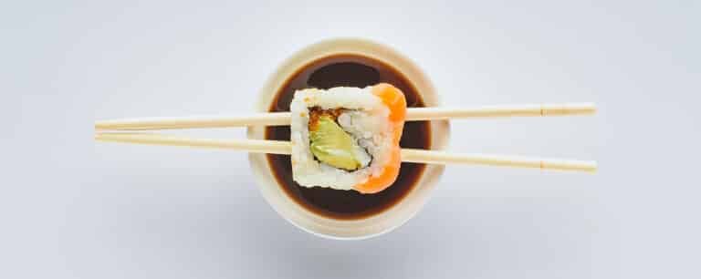 Japanese food. Sushi and chop sticks