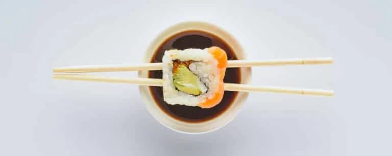 Japanese food. Sushi and chop sticks